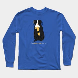 Black Guinea Pig with Golden Carrot Long Sleeve T-Shirt